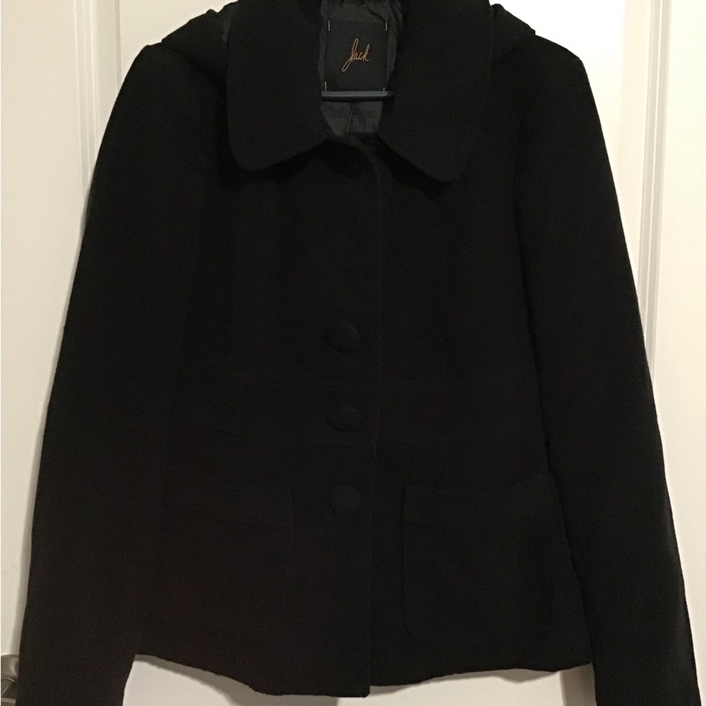 Jack by BB Dakota Classic Black Pea Coat Size L